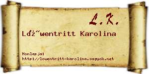 Löwentritt Karolina névjegykártya